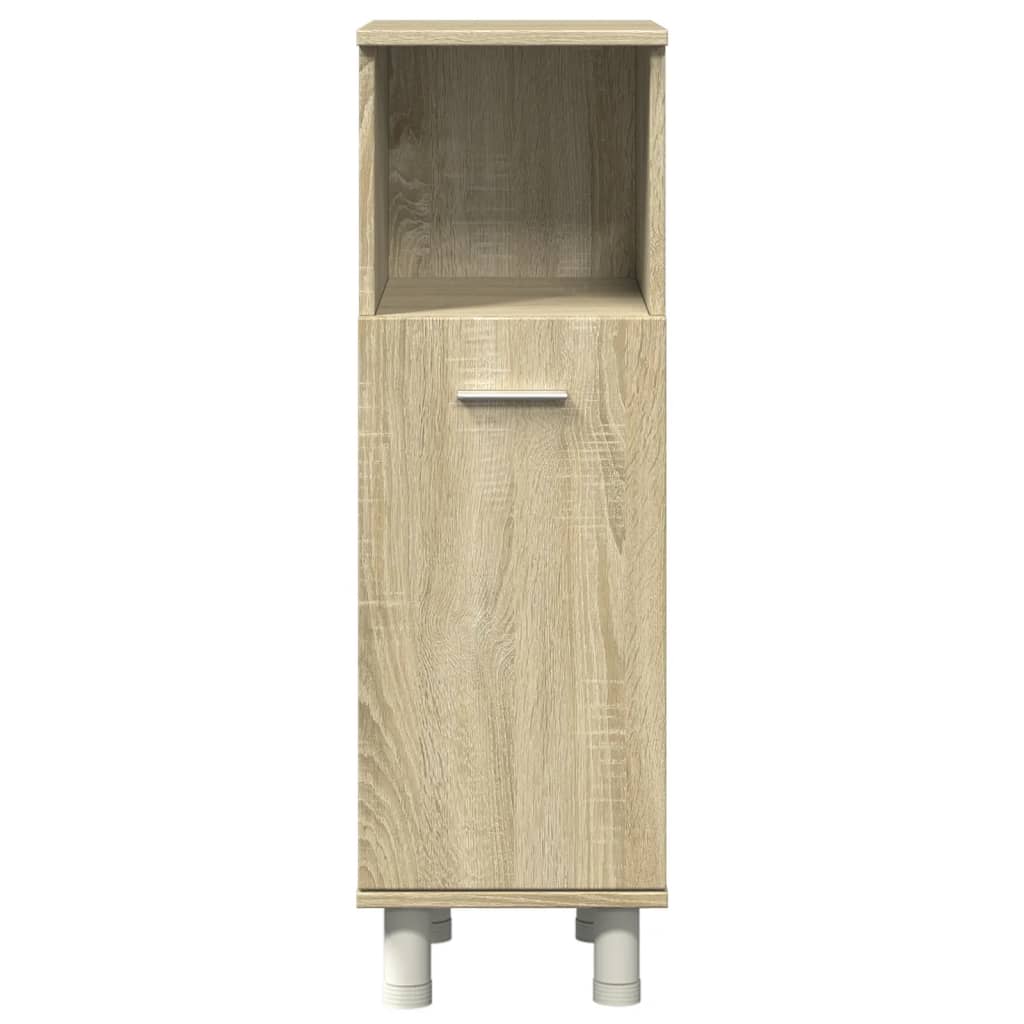 4-delige Badkamermeubelset bewerkt hout sonoma eikenkleurig is nu te koop bij PeponiXL, paradijselijk wonen!