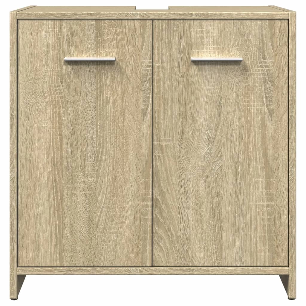3-delige Badkamermeubelset bewerkt hout sonoma eikenkleurig is nu te koop bij PeponiXL, paradijselijk wonen!