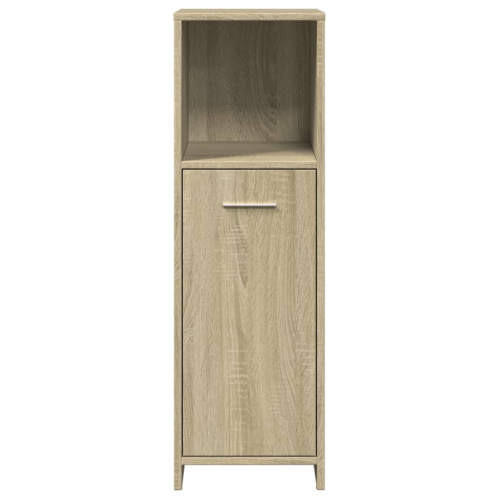 3-delige Badkamermeubelset bewerkt hout sonoma eikenkleurig is nu te koop bij PeponiXL, paradijselijk wonen!