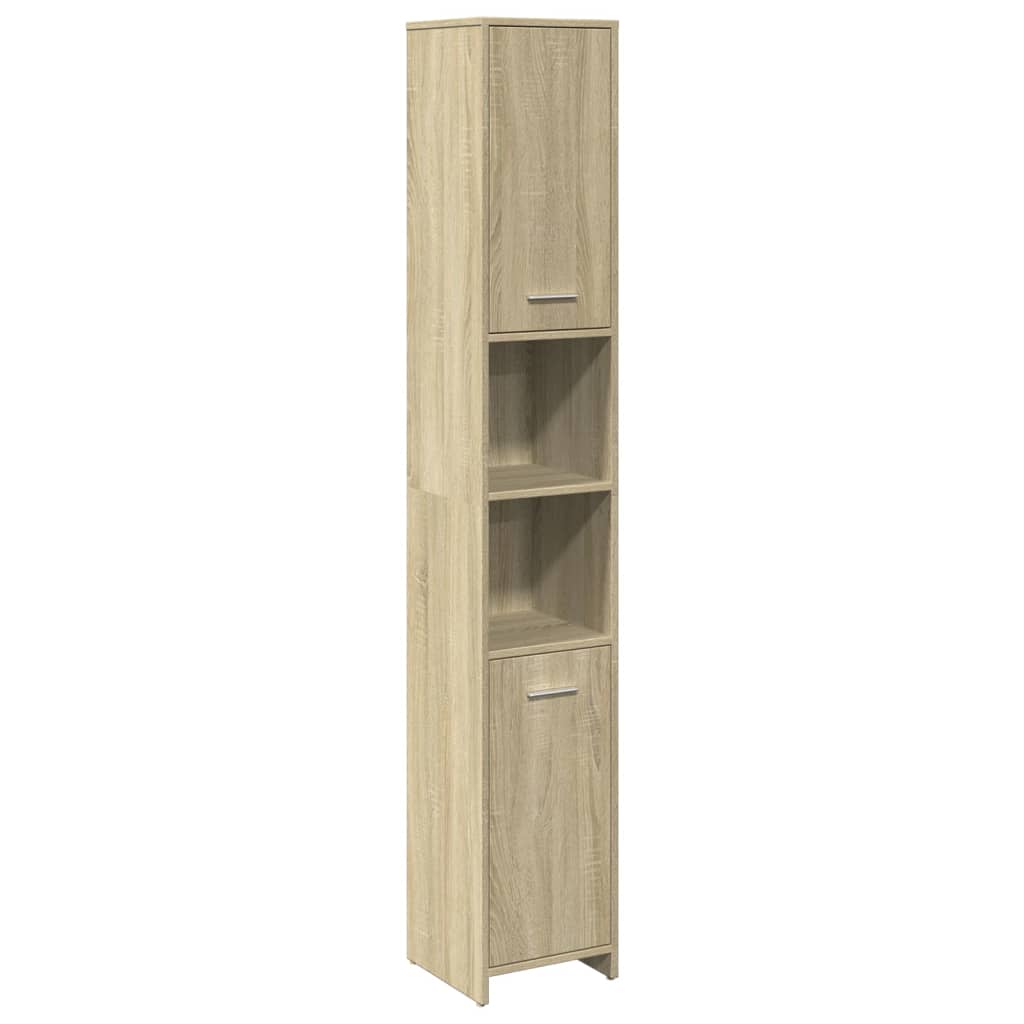 3-delige Badkamermeubelset bewerkt hout sonoma eikenkleurig is nu te koop bij PeponiXL, paradijselijk wonen!