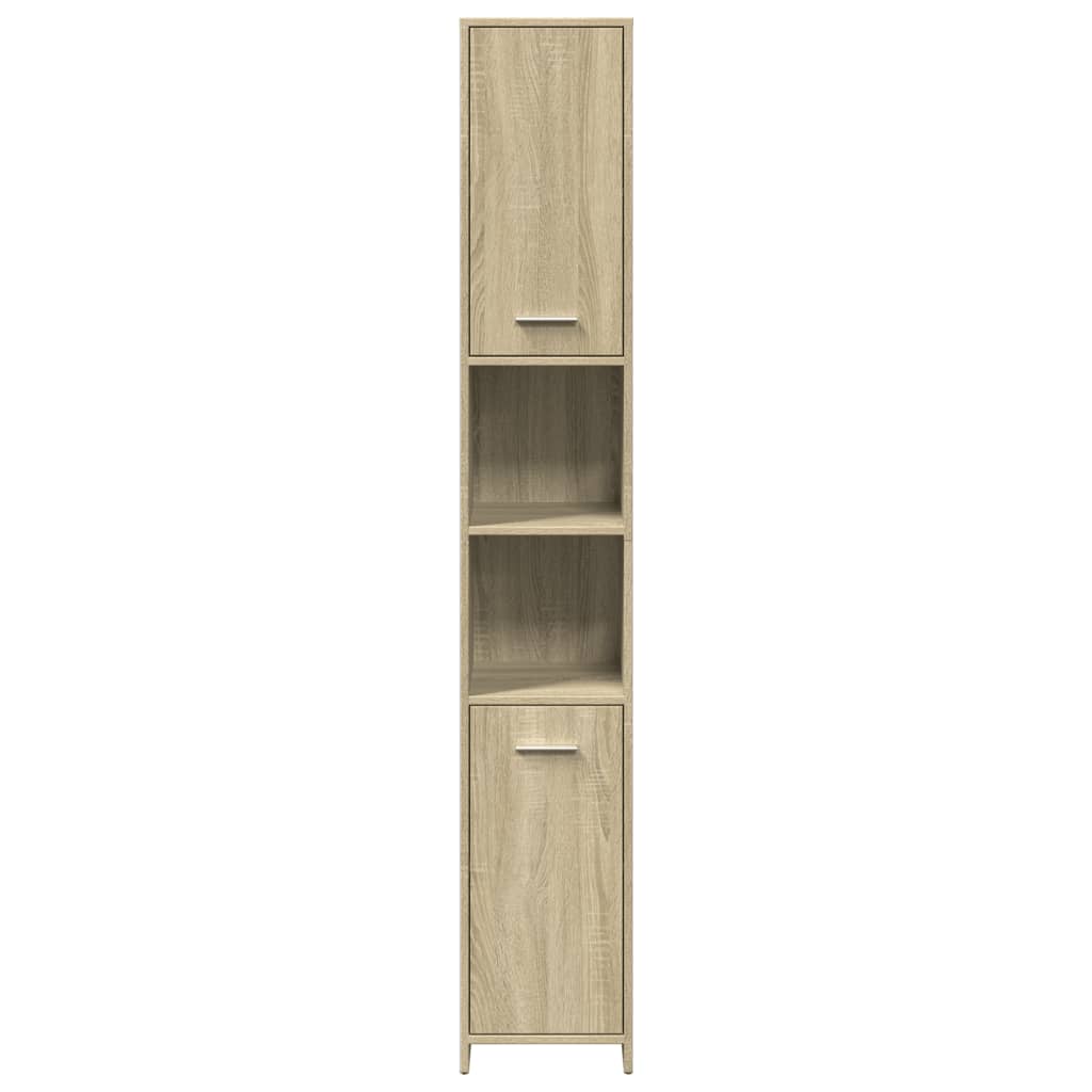 3-delige Badkamermeubelset bewerkt hout sonoma eikenkleurig is nu te koop bij PeponiXL, paradijselijk wonen!