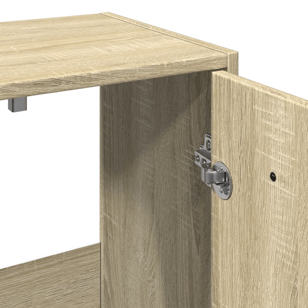3-delige Badkamermeubelset bewerkt hout sonoma eikenkleurig is nu te koop bij PeponiXL, paradijselijk wonen!