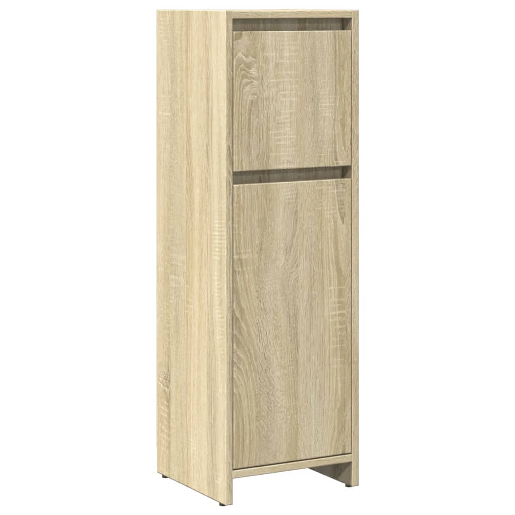 3-delige Badkamermeubelset bewerkt hout sonoma eikenkleurig is nu te koop bij PeponiXL, paradijselijk wonen!