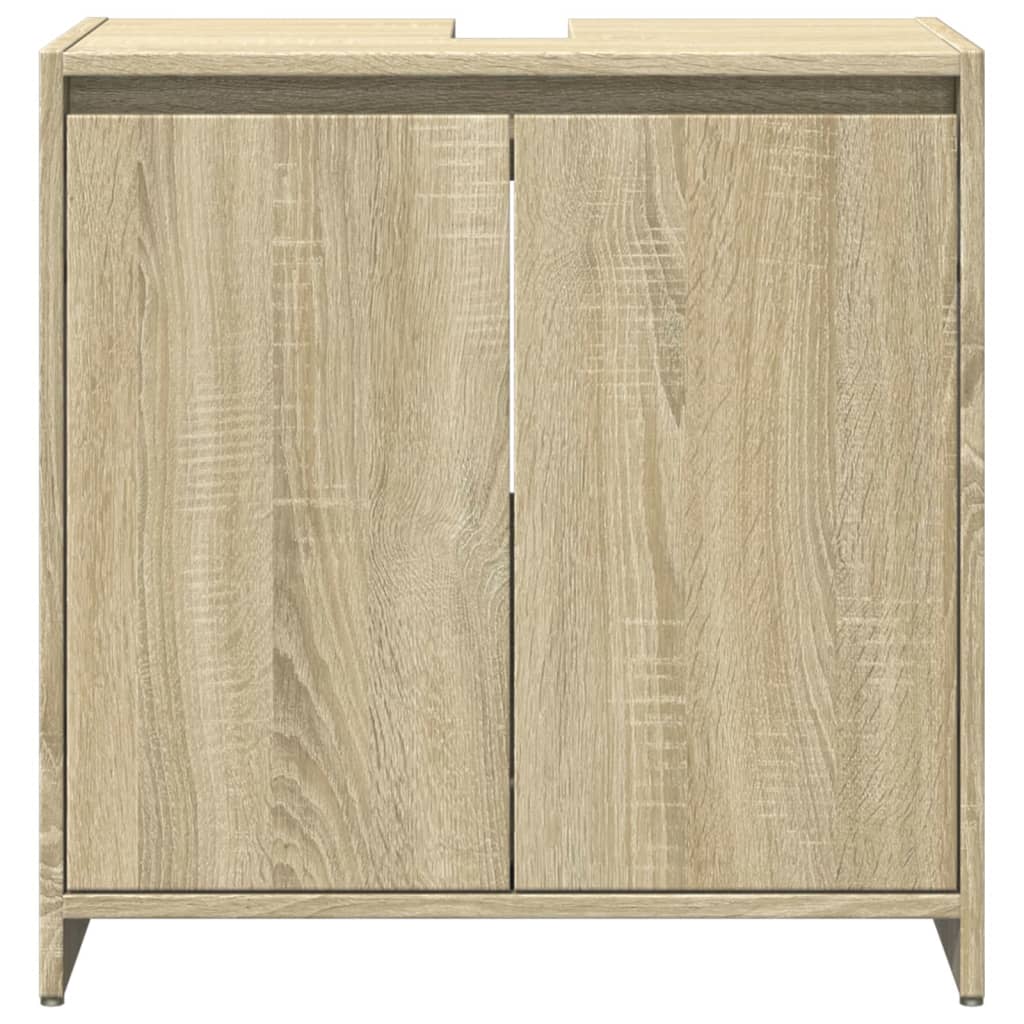 3-delige Badkamermeubelset bewerkt hout sonoma eikenkleurig is nu te koop bij PeponiXL, paradijselijk wonen!