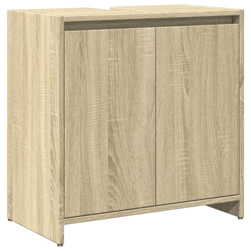 3-delige Badkamermeubelset bewerkt hout sonoma eikenkleurig is nu te koop bij PeponiXL, paradijselijk wonen!