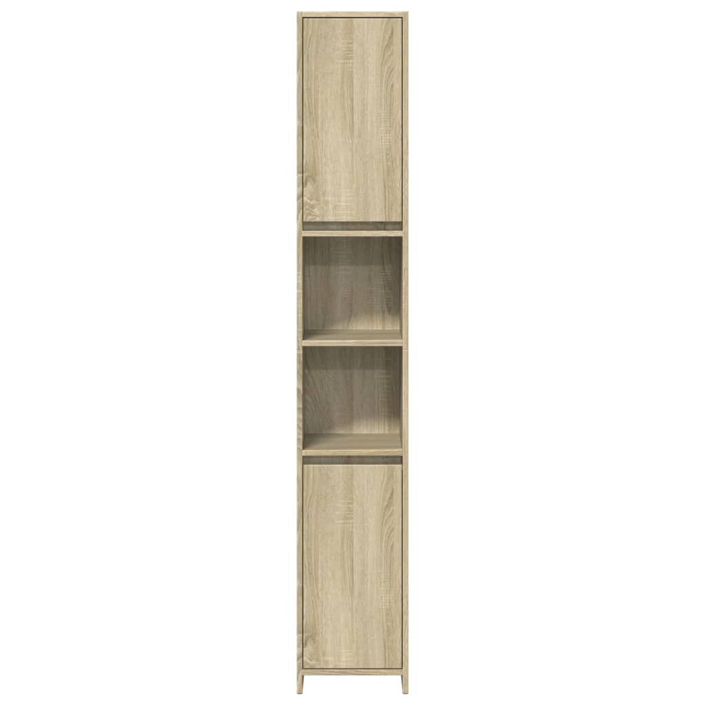 3-delige Badkamermeubelset bewerkt hout sonoma eikenkleurig is nu te koop bij PeponiXL, paradijselijk wonen!