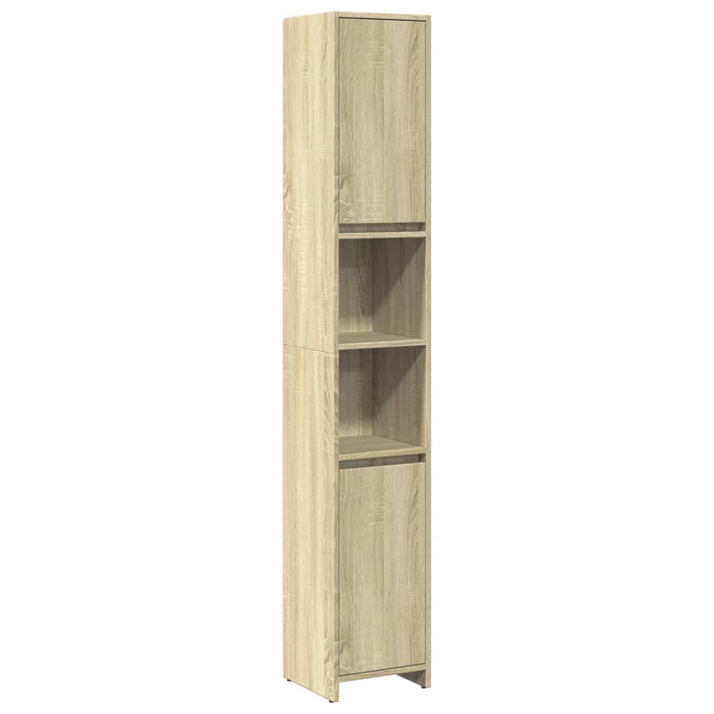 3-delige Badkamermeubelset bewerkt hout sonoma eikenkleurig is nu te koop bij PeponiXL, paradijselijk wonen!