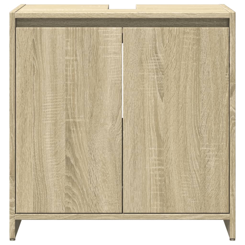 3-delige Badkamermeubelset bewerkt hout sonoma eikenkleurig is nu te koop bij PeponiXL, paradijselijk wonen!