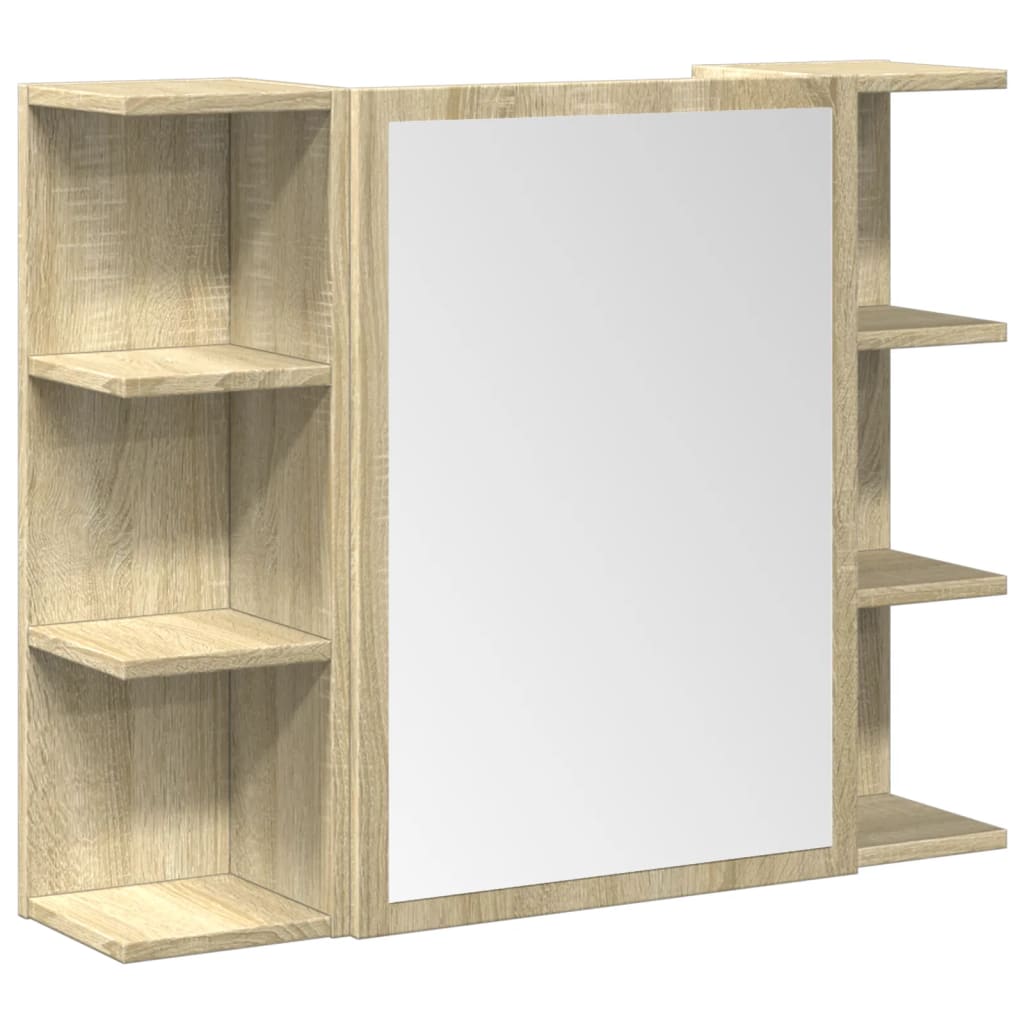 3-delige Badkamermeubelset bewerkt hout sonoma eikenkleurig is nu te koop bij PeponiXL, paradijselijk wonen!