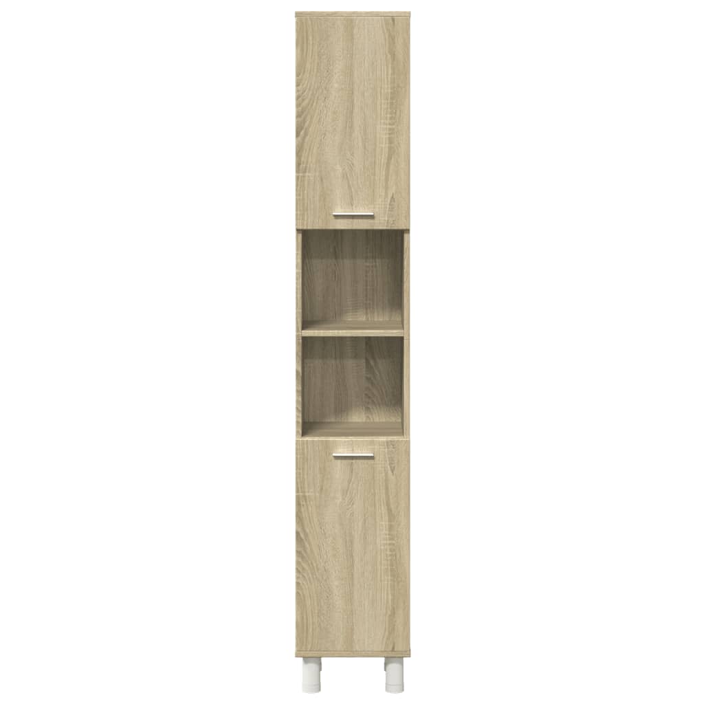 3-delige Badkamermeubelset bewerkt hout sonoma eikenkleurig is nu te koop bij PeponiXL, paradijselijk wonen!