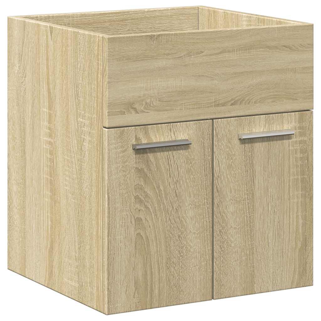 2-delige Badkamermeubelset bewerkt hout sonoma eikenkleurig is nu te koop bij PeponiXL, paradijselijk wonen!