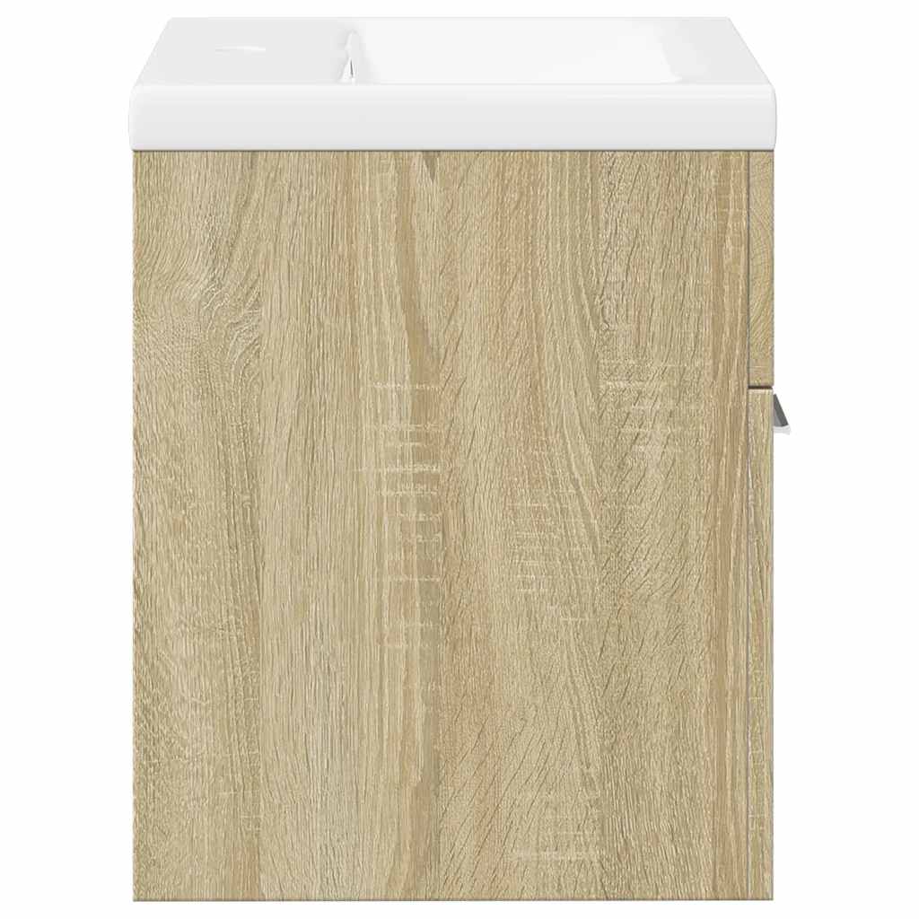 2-delige Badkamermeubelset bewerkt hout sonoma eikenkleurig is nu te koop bij PeponiXL, paradijselijk wonen!