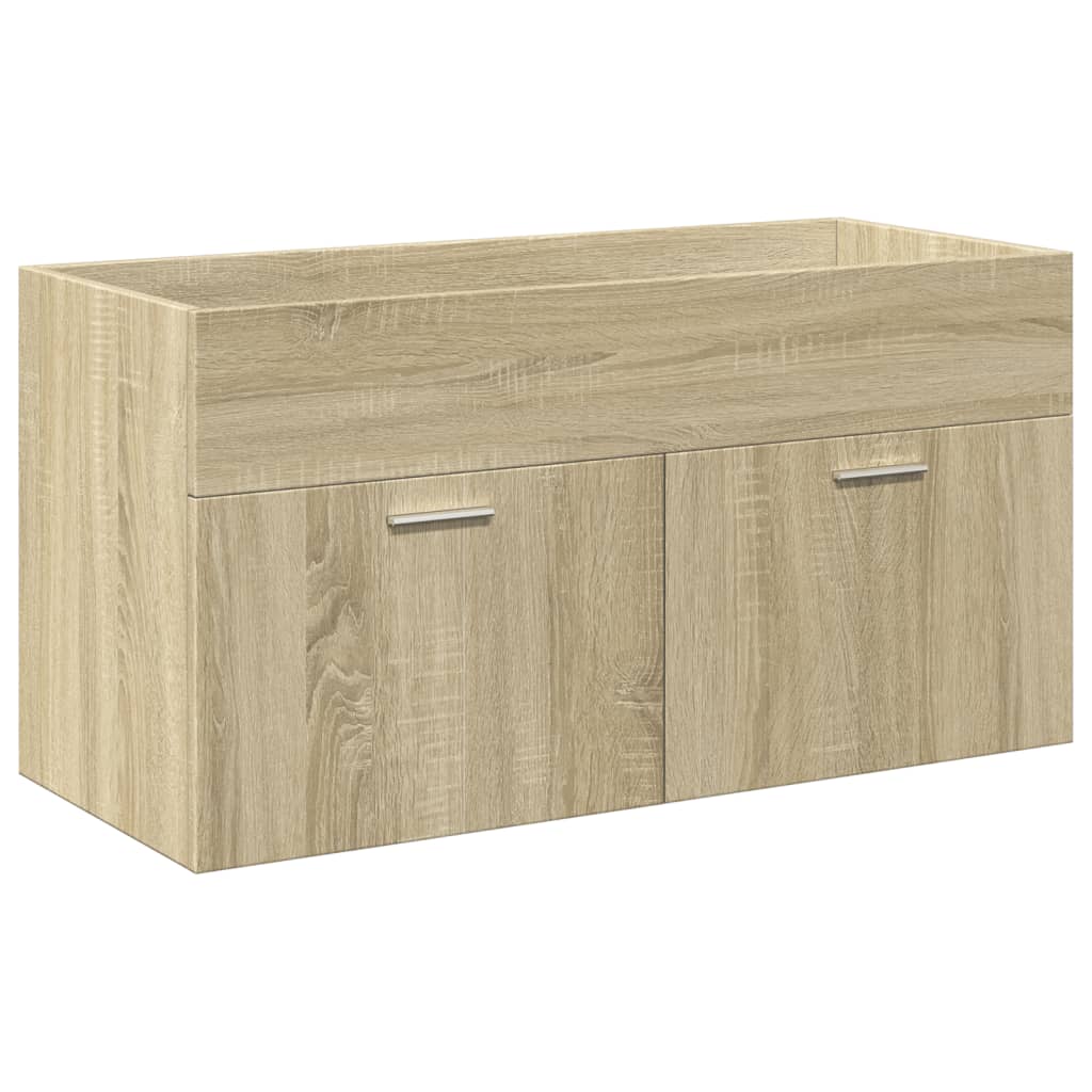 Wastafelkast met ingebouwde wasbak sonoma eikenkleurig is nu te koop bij PeponiXL, paradijselijk wonen!
