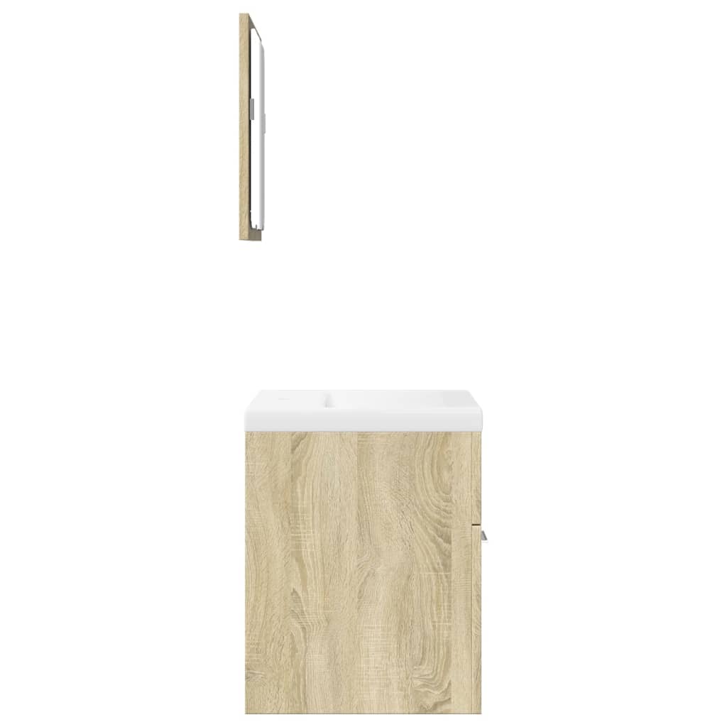 3-delige Badkamermeubelset bewerkt hout sonoma eikenkleurig is nu te koop bij PeponiXL, paradijselijk wonen!