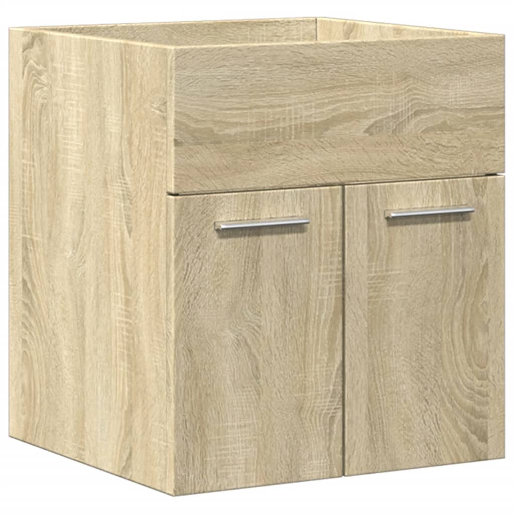 3-delige Badkamermeubelset bewerkt hout sonoma eikenkleurig is nu te koop bij PeponiXL, paradijselijk wonen!