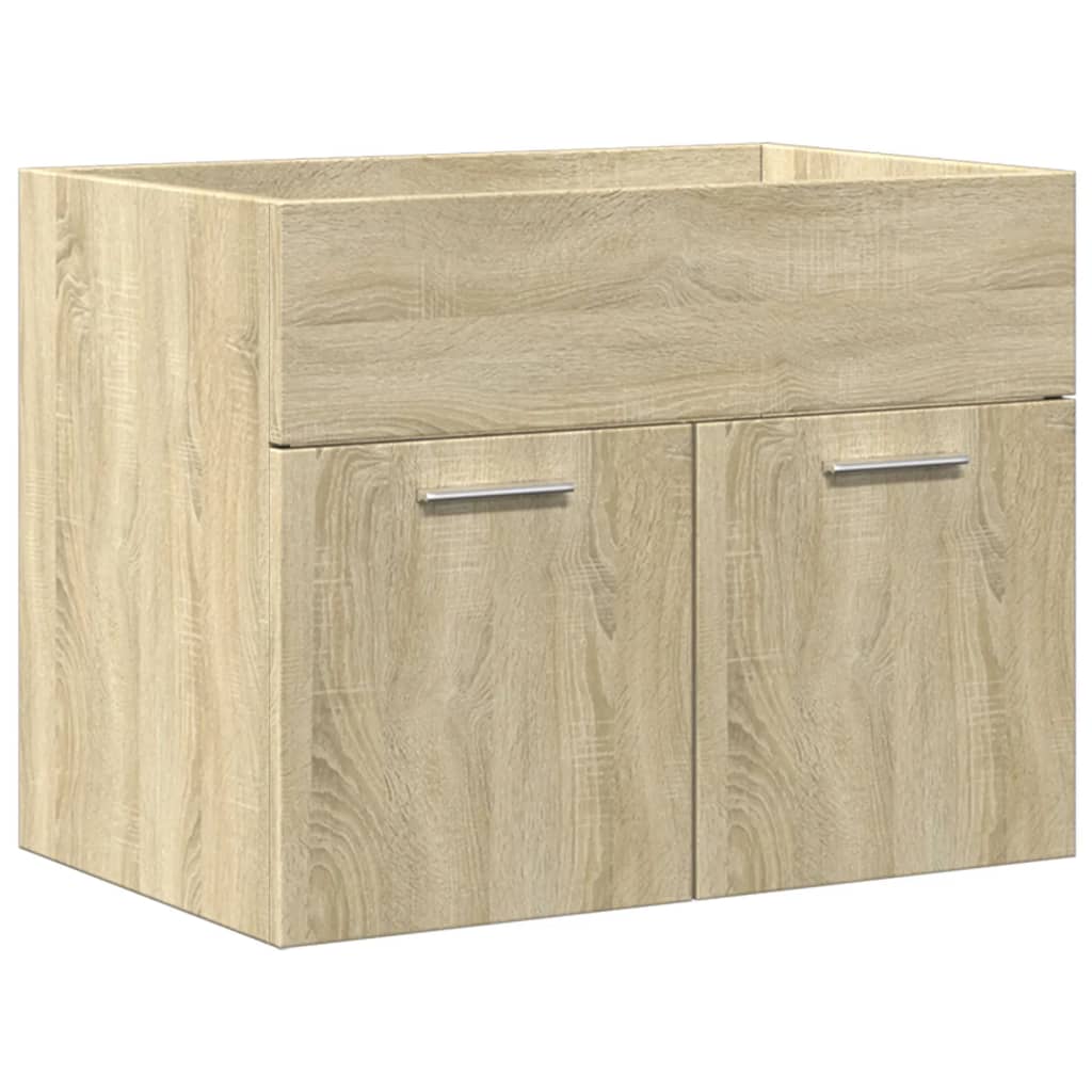 3-delige Badkamermeubelset bewerkt hout sonoma eikenkleurig is nu te koop bij PeponiXL, paradijselijk wonen!