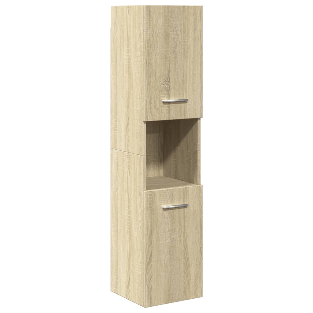 3-delige Badkamermeubelset bewerkt hout sonoma eikenkleurig is nu te koop bij PeponiXL, paradijselijk wonen!