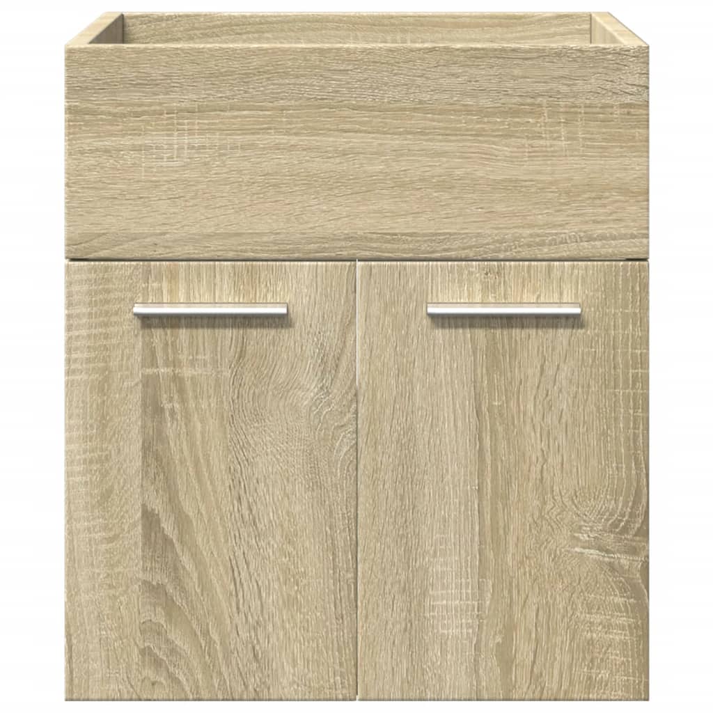 3-delige Badkamermeubelset bewerkt hout sonoma eikenkleurig is nu te koop bij PeponiXL, paradijselijk wonen!