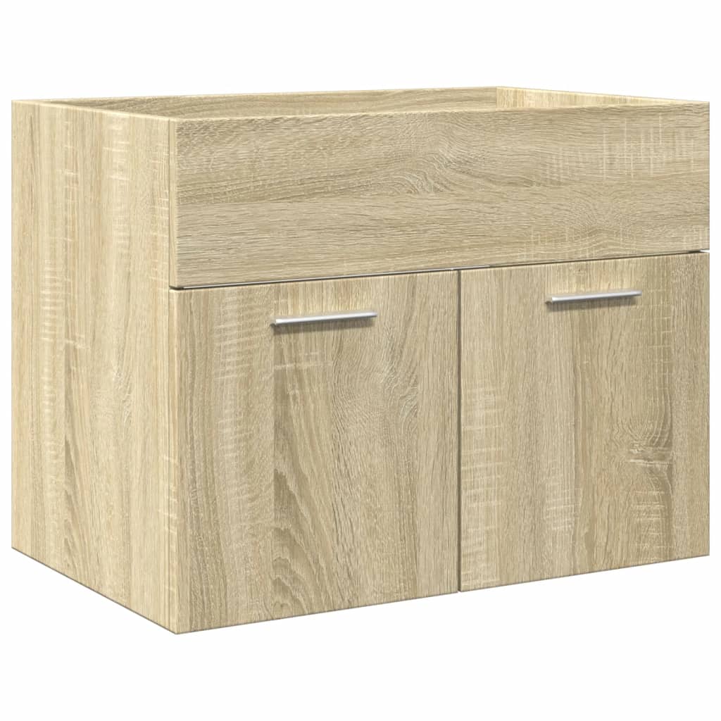 3-delige Badkamermeubelset bewerkt hout sonoma eikenkleurig is nu te koop bij PeponiXL, paradijselijk wonen!