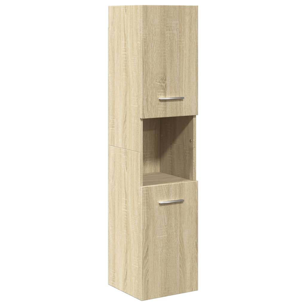 4-delige Badkamermeubelset bewerkt hout sonoma eikenkleurig is nu te koop bij PeponiXL, paradijselijk wonen!