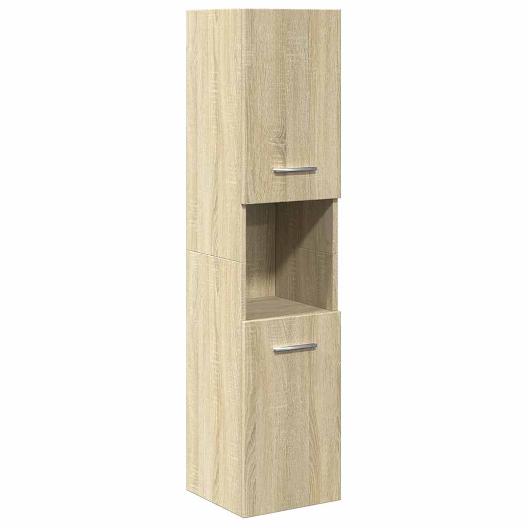 4-delige Badkamermeubelset bewerkt hout sonoma eikenkleurig is nu te koop bij PeponiXL, paradijselijk wonen!