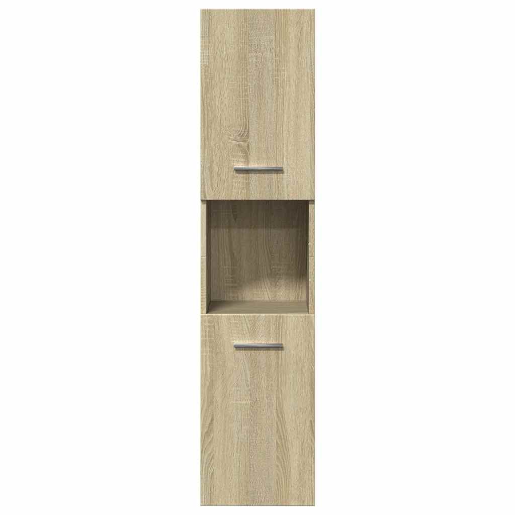 4-delige Badkamermeubelset bewerkt hout sonoma eikenkleurig is nu te koop bij PeponiXL, paradijselijk wonen!