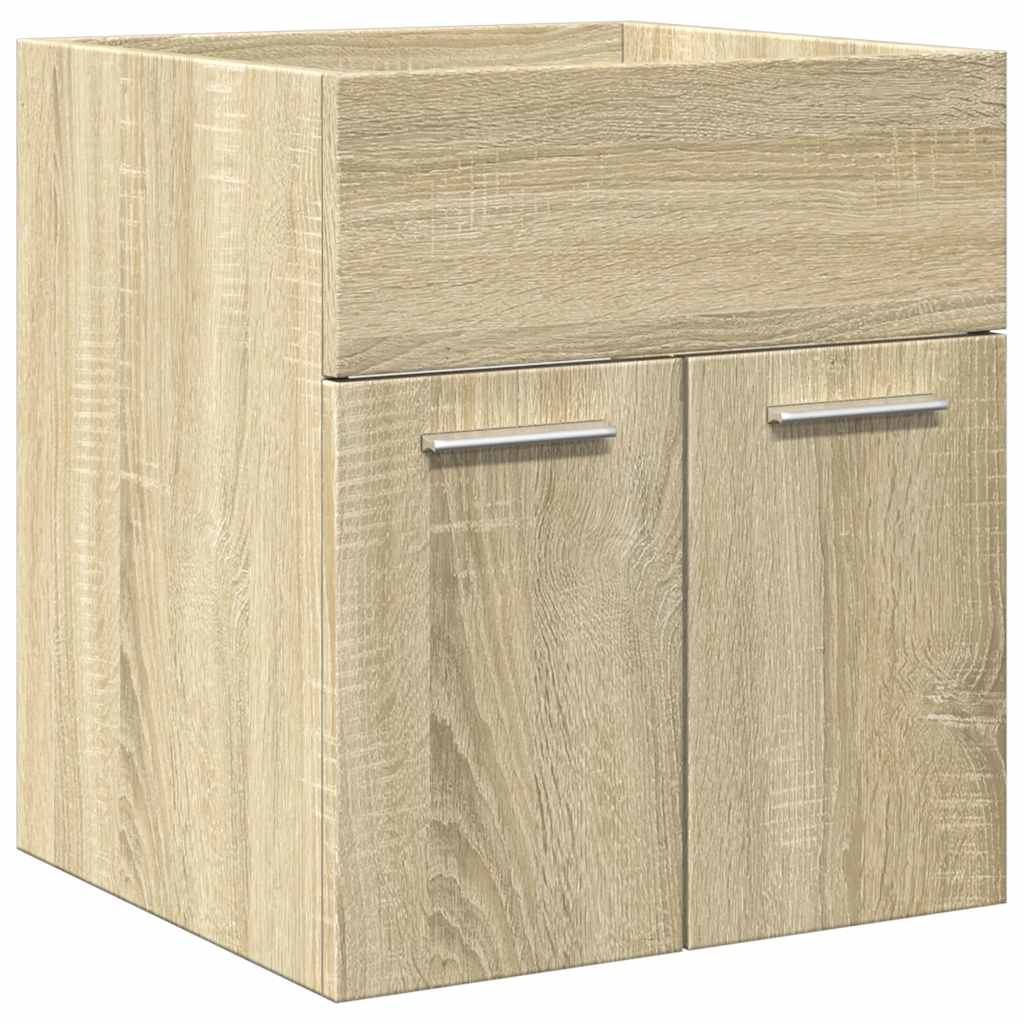 4-delige Badkamermeubelset bewerkt hout sonoma eikenkleurig is nu te koop bij PeponiXL, paradijselijk wonen!