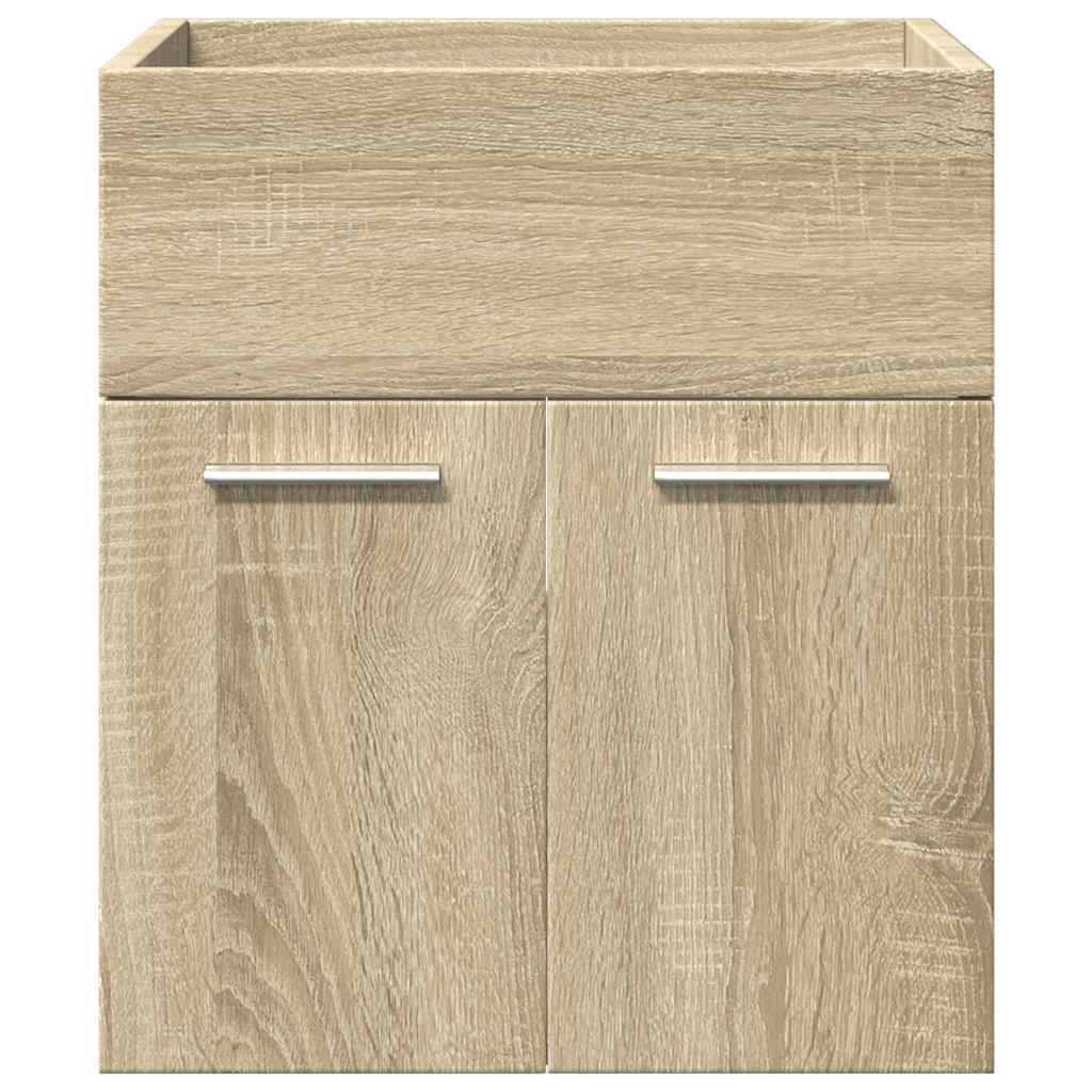 4-delige Badkamermeubelset bewerkt hout sonoma eikenkleurig is nu te koop bij PeponiXL, paradijselijk wonen!