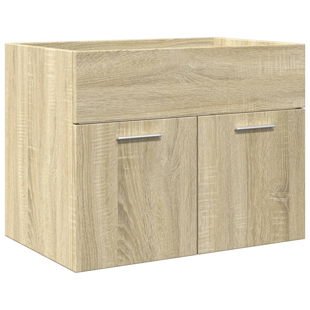 4-delige Badkamermeubelset bewerkt hout sonoma eikenkleurig is nu te koop bij PeponiXL, paradijselijk wonen!