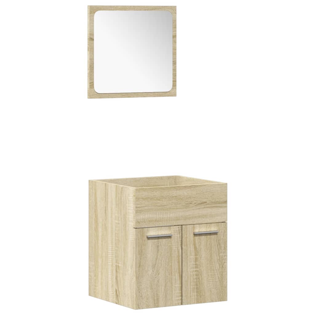 5-delige Badkamermeubelset bewerkt hout sonoma eikenkleurig is nu te koop bij PeponiXL, paradijselijk wonen!