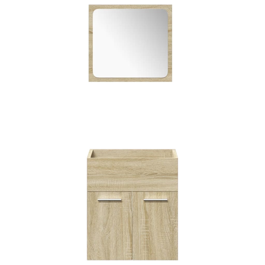 5-delige Badkamermeubelset bewerkt hout sonoma eikenkleurig is nu te koop bij PeponiXL, paradijselijk wonen!