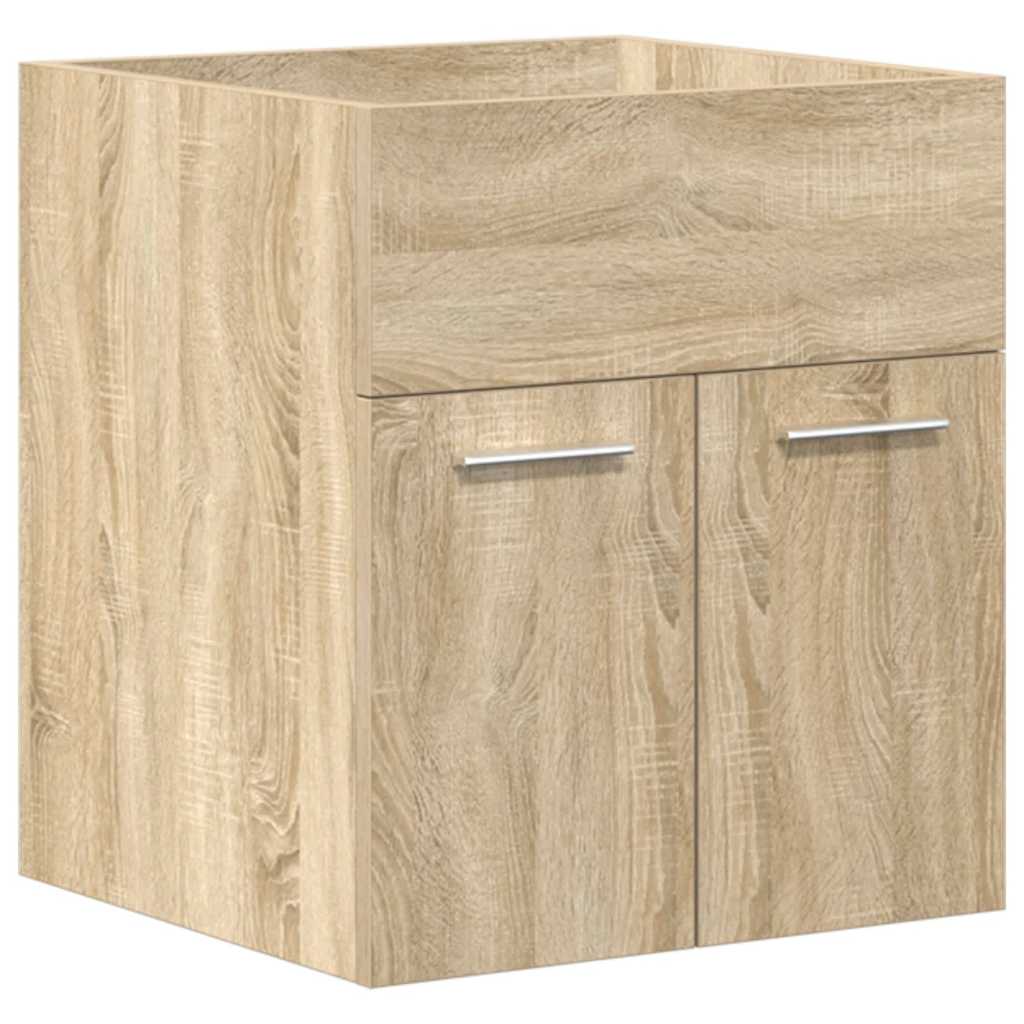 Wastafelmeubel met inbouwwastafel en kraan Sonoma eikenhout is nu te koop bij PeponiXL, paradijselijk wonen!
