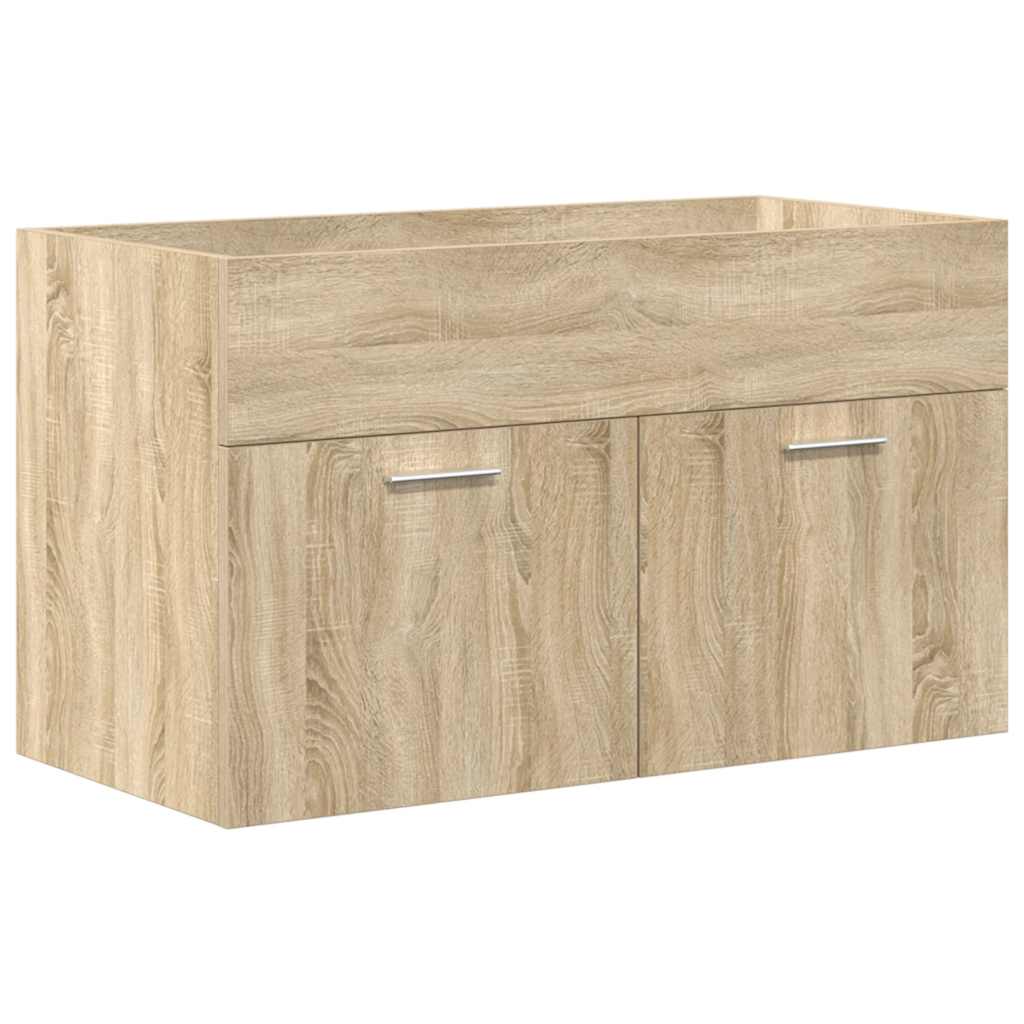 Wastafelmeubel met inbouwwastafel en kraan Sonoma eikenhout is nu te koop bij PeponiXL, paradijselijk wonen!
