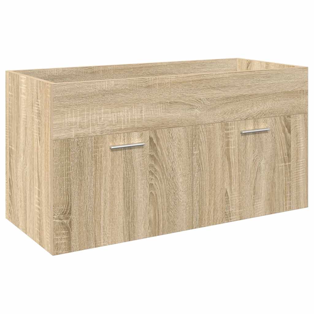 Wastafelkast met ingebouwde wasbak sonoma eikenkleurig is nu te koop bij PeponiXL, paradijselijk wonen!