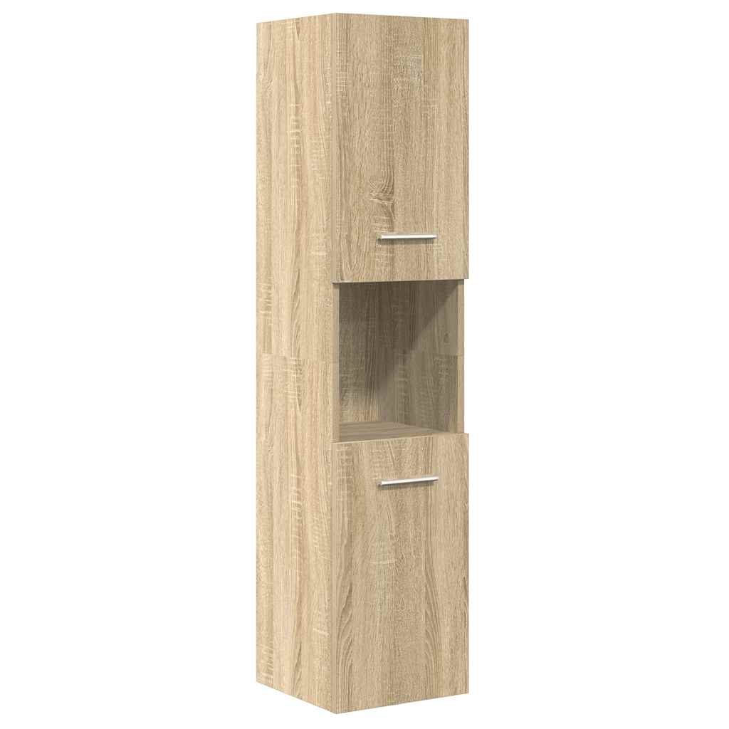 4-delige Badkamermeubelset bewerkt hout sonoma eikenkleurig is nu te koop bij PeponiXL, paradijselijk wonen!