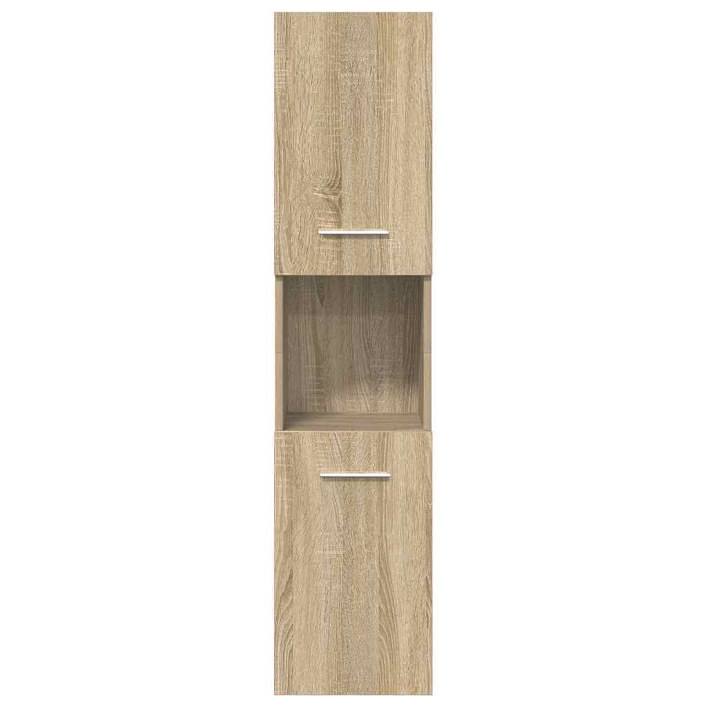 4-delige Badkamermeubelset bewerkt hout sonoma eikenkleurig is nu te koop bij PeponiXL, paradijselijk wonen!