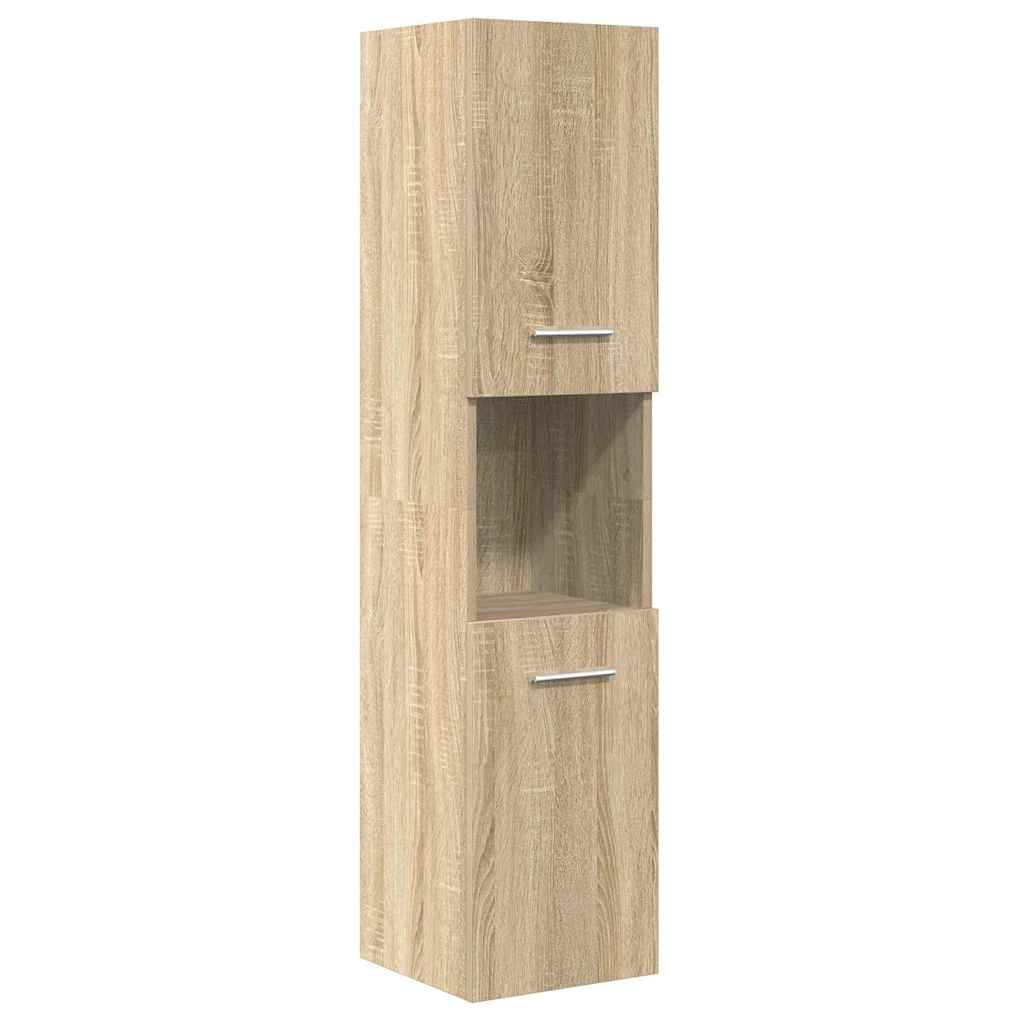 5-delige Badkamermeubelset bewerkt hout sonoma eikenkleurig is nu te koop bij PeponiXL, paradijselijk wonen!