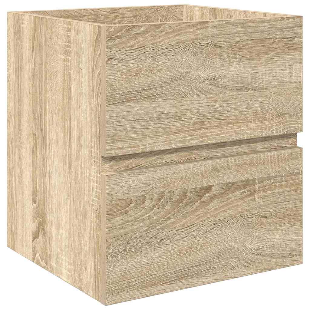 2-delige Badkamermeubelset bewerkt hout sonoma eikenkleurig is nu te koop bij PeponiXL, paradijselijk wonen!