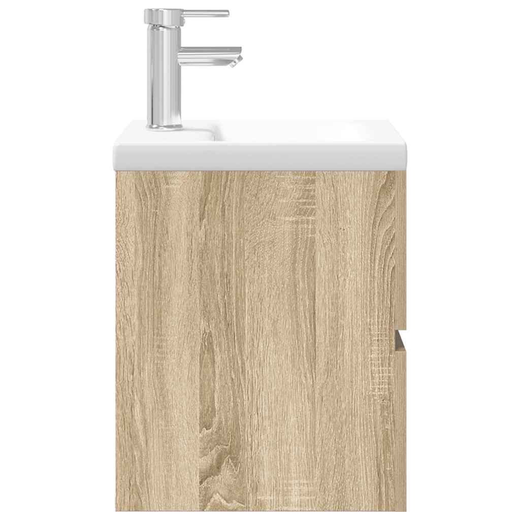 2-delige Badkamermeubelset bewerkt hout sonoma eikenkleurig is nu te koop bij PeponiXL, paradijselijk wonen!