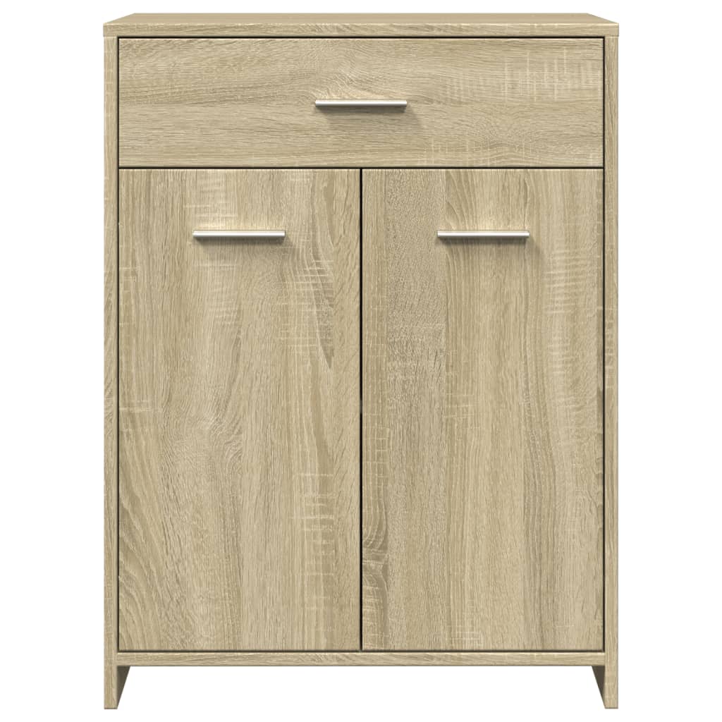 4-delige Badkamermeubelset bewerkt hout sonoma eikenkleurig is nu te koop bij PeponiXL, paradijselijk wonen!
