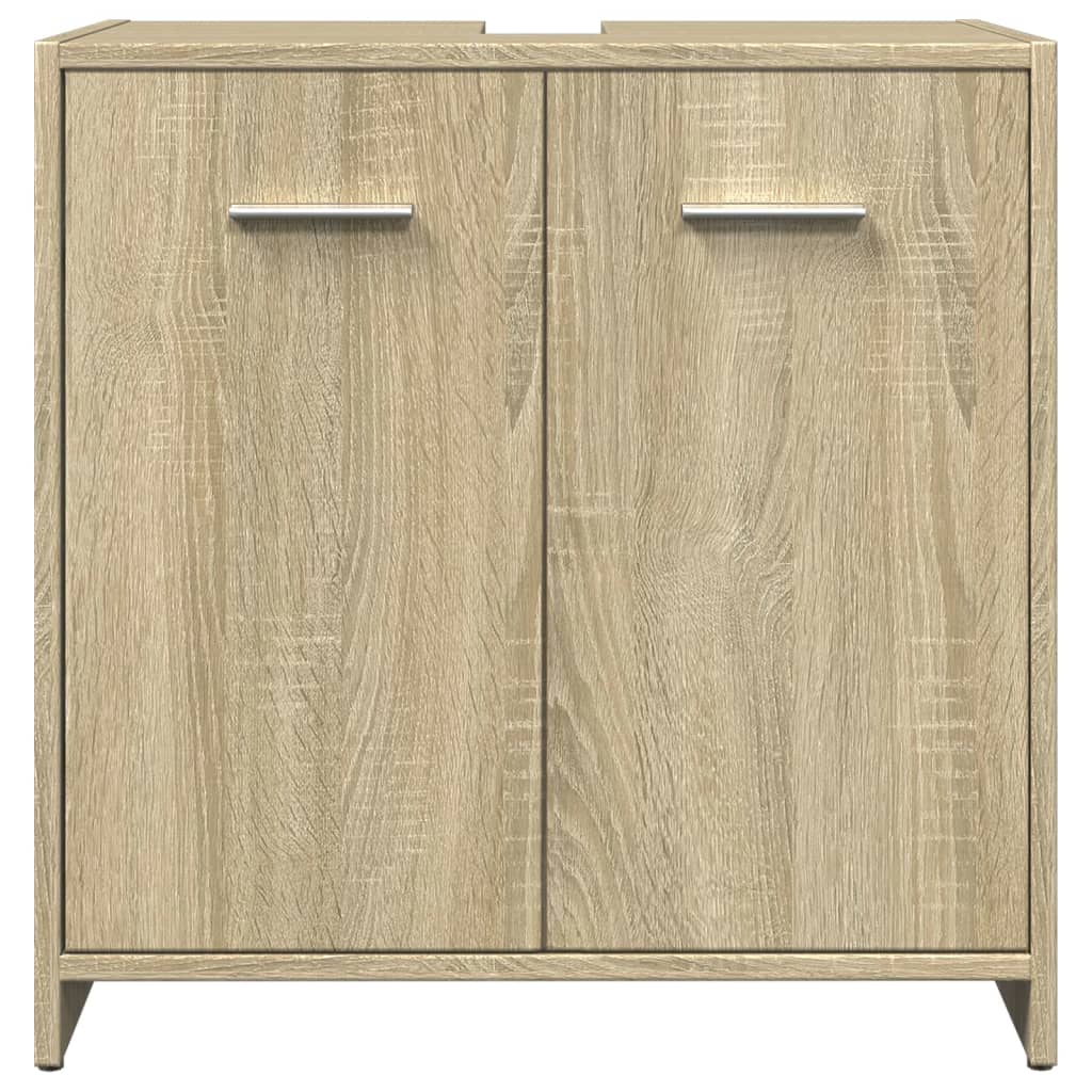 4-delige Badkamermeubelset bewerkt hout sonoma eikenkleurig is nu te koop bij PeponiXL, paradijselijk wonen!