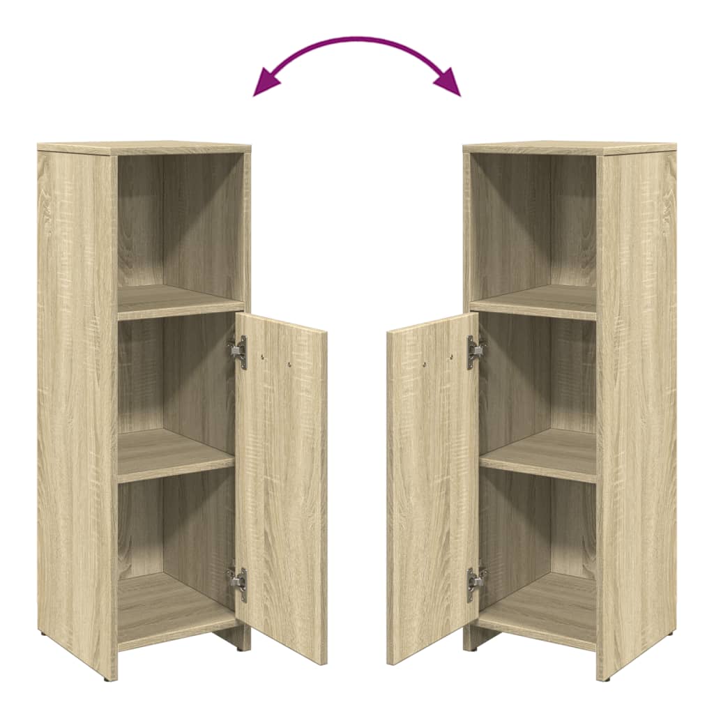 4-delige Badkamermeubelset bewerkt hout sonoma eikenkleurig is nu te koop bij PeponiXL, paradijselijk wonen!
