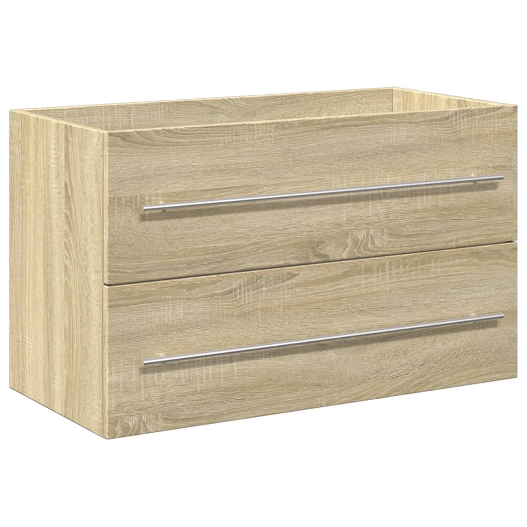 2-delige Badkamermeubelset bewerkt hout sonoma eikenkleurig is nu te koop bij PeponiXL, paradijselijk wonen!