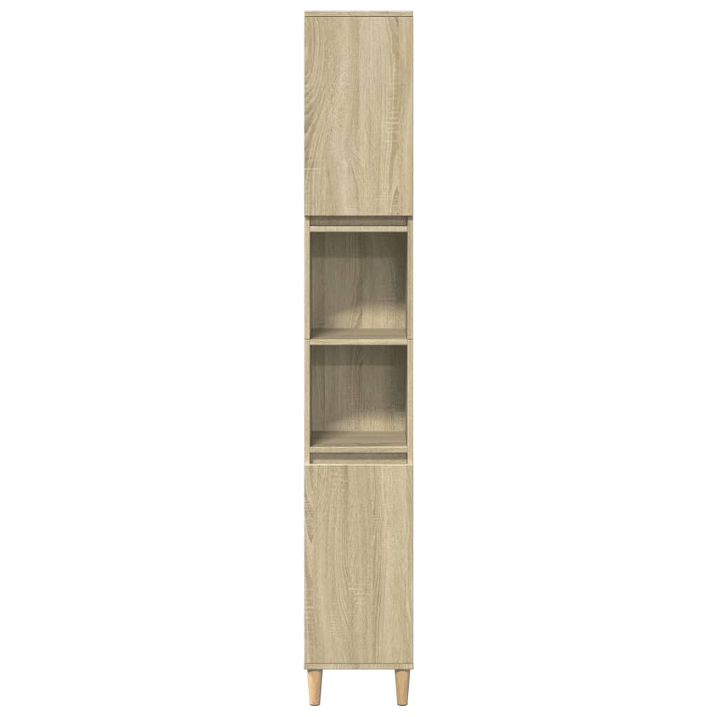 3-delige Badkamermeubelset bewerkt hout sonoma eikenkleurig is nu te koop bij PeponiXL, paradijselijk wonen!