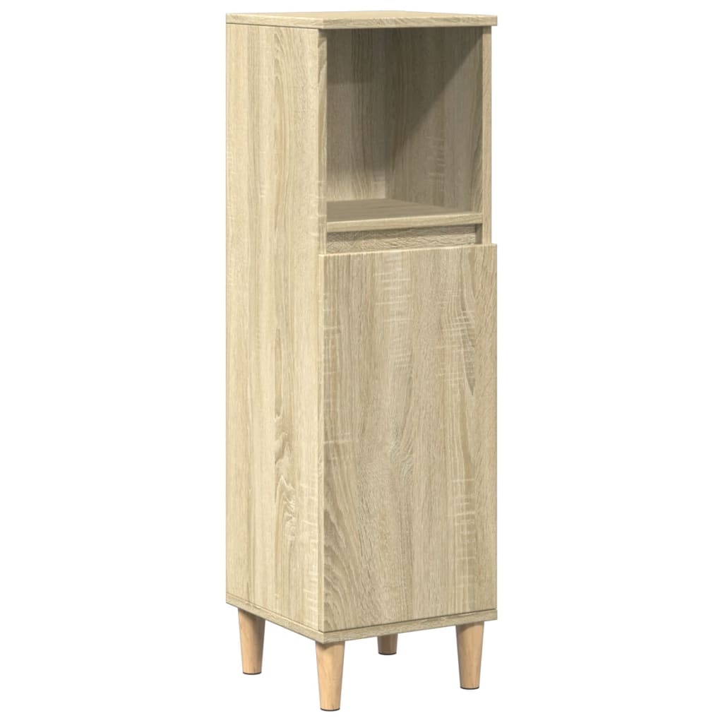 3-delige Badkamermeubelset bewerkt hout sonoma eikenkleurig is nu te koop bij PeponiXL, paradijselijk wonen!