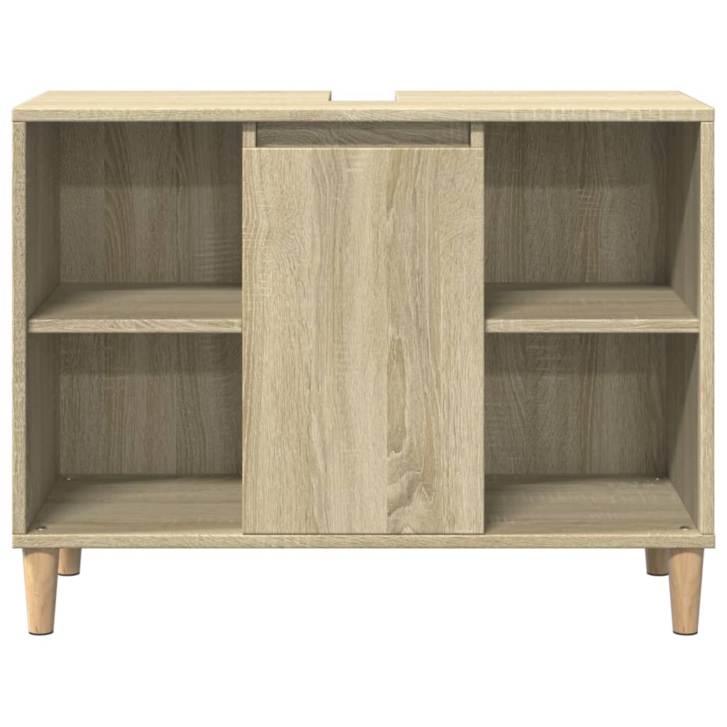 3-delige Badkamermeubelset bewerkt hout sonoma eikenkleurig is nu te koop bij PeponiXL, paradijselijk wonen!