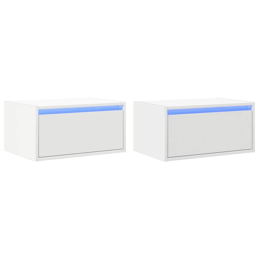 Nachtkastjes met LED's 2 st wandgemonteerd wit is nu te koop bij PeponiXL, paradijselijk wonen!