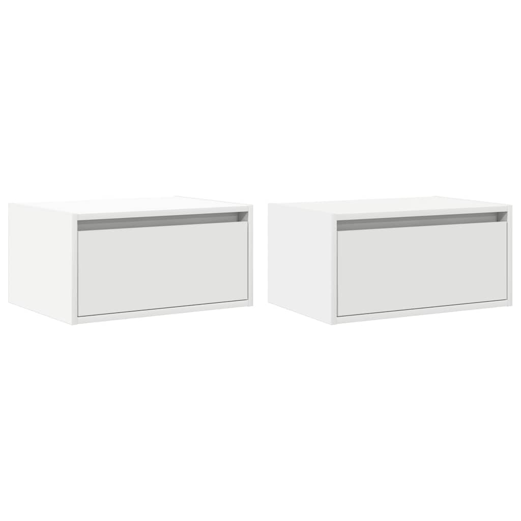 Nachtkastjes met LED's 2 st wandgemonteerd wit is nu te koop bij PeponiXL, paradijselijk wonen!