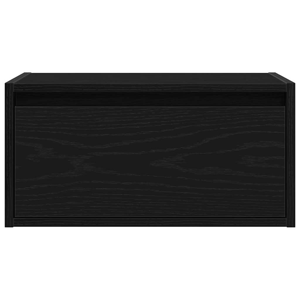 Nachtkastje met LED's wandgemonteerd zwart eiken is nu te koop bij PeponiXL, paradijselijk wonen!