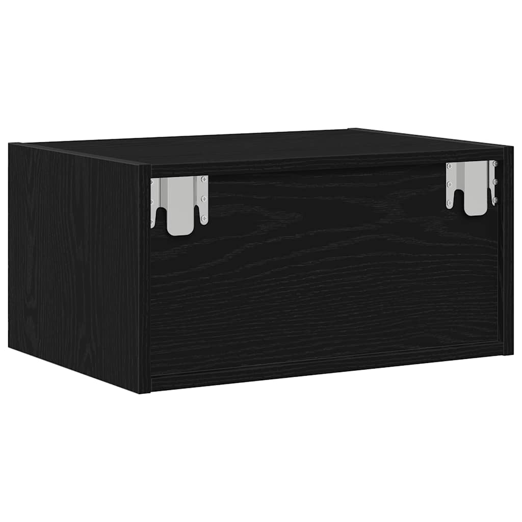 Nachtkastjes met LED's 2 st wandgemonteerd zwart eiken is nu te koop bij PeponiXL, paradijselijk wonen!